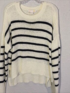 C&C California Cream Sweater with Blue Stripes